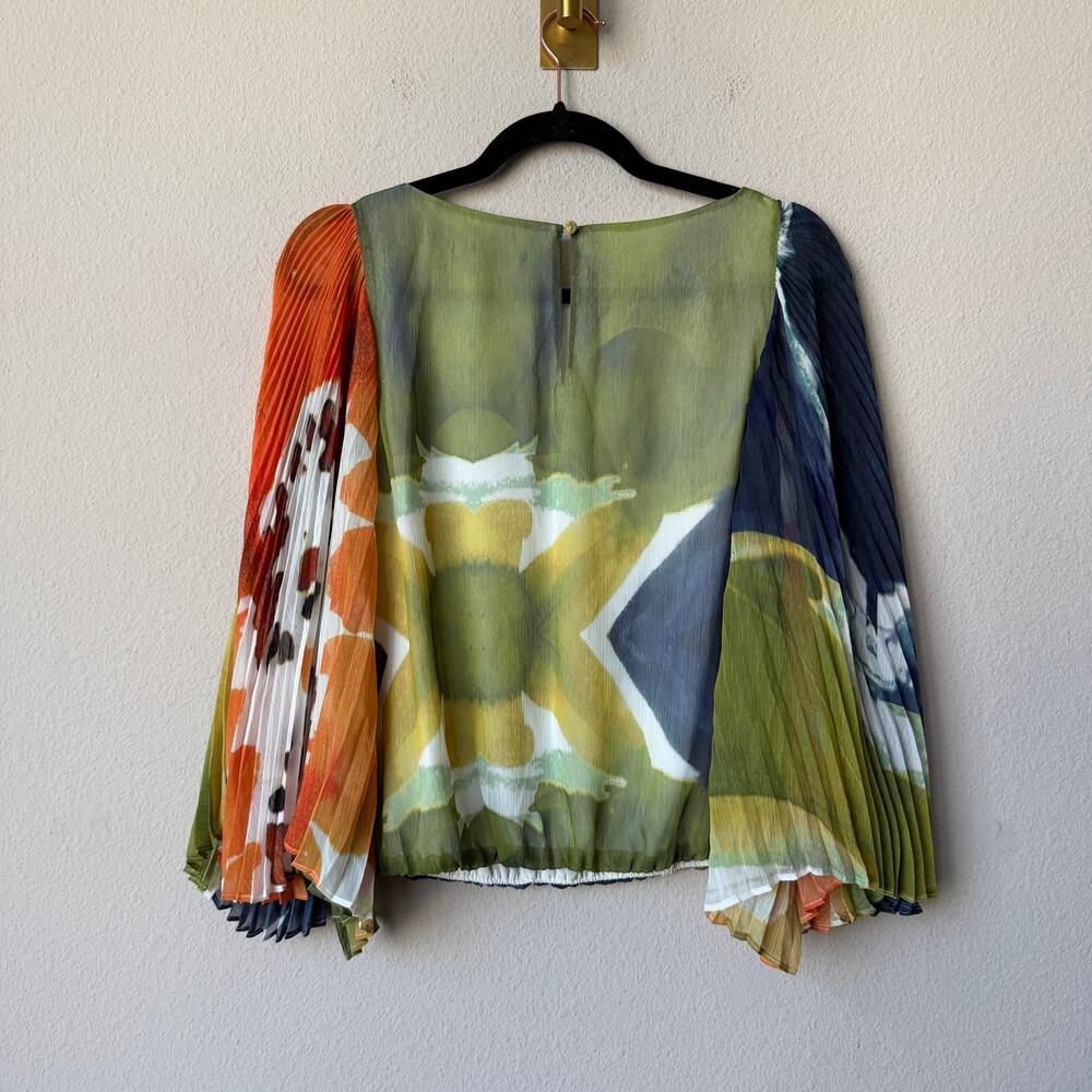Alice + Olivia Briar Multicolor Accordion Sleeve Top Size XS - Picture 3 of 6